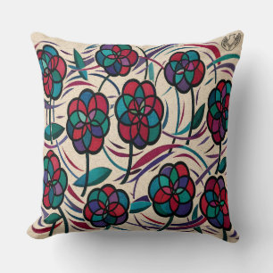 Mosaic Blossom Throw Pillow