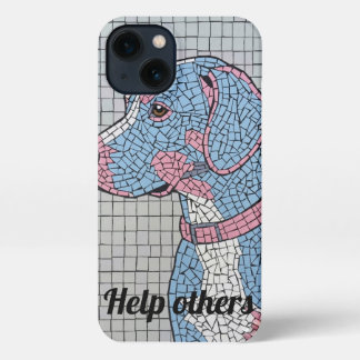 Mosaic Blue Dog Help Others Aesthetic Case