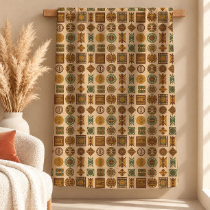 Mosaic Brown African Heritage Blanket Gift Design