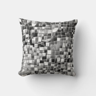 Mosaic Bubble Art / Black & White / Throw Pillow