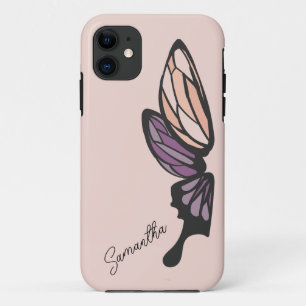 Mosaic Butterfly Custom Name iPhone 11 Case