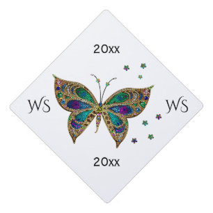 Mosaic Butterfly  Graduation Cap Topper