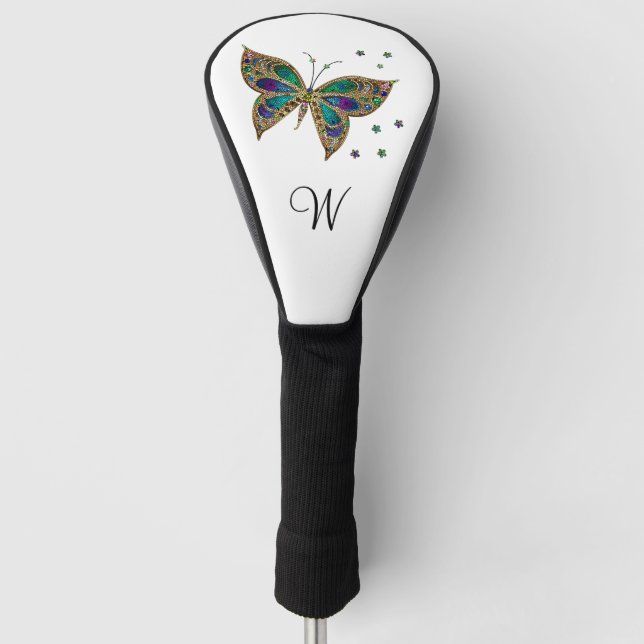 Mosaic Butterfly Initial Golf Head Cover (Front)
