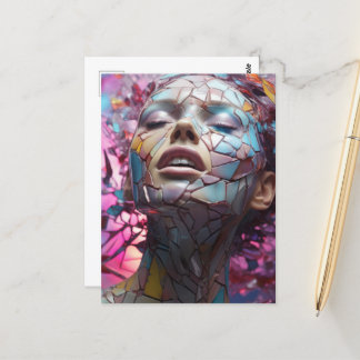 Mosaic Butterfly Woman Postcard