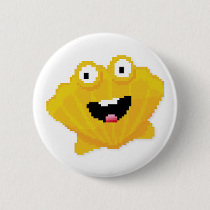 Mosaic cartoon mollusk 2 inch round button