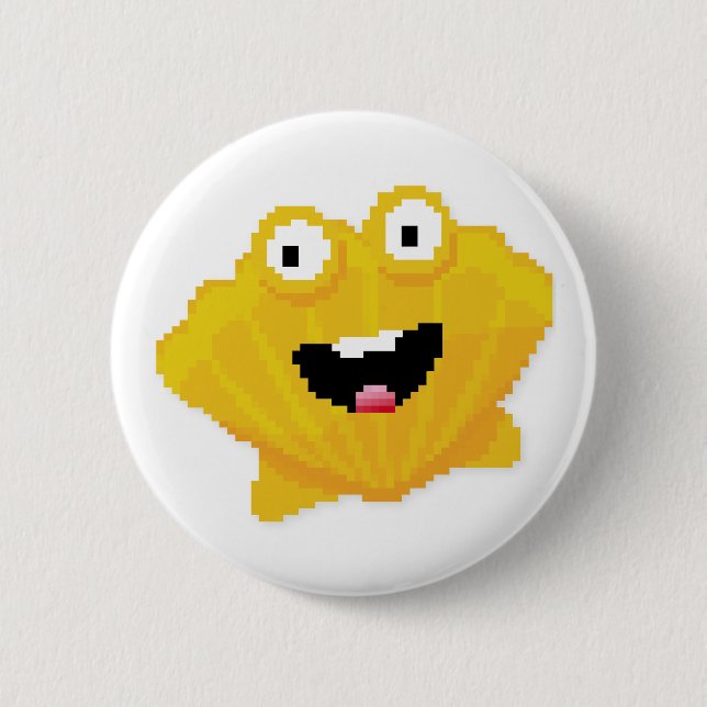 Mosaic cartoon mollusk 2 inch round button (Front)
