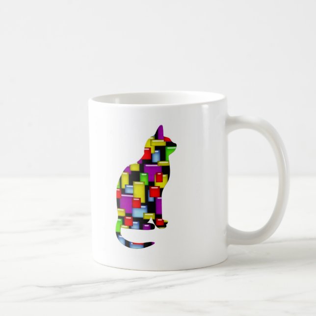 mosaic cat coffee mug (Right)