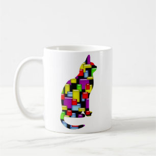 mosaic cat coffee mug