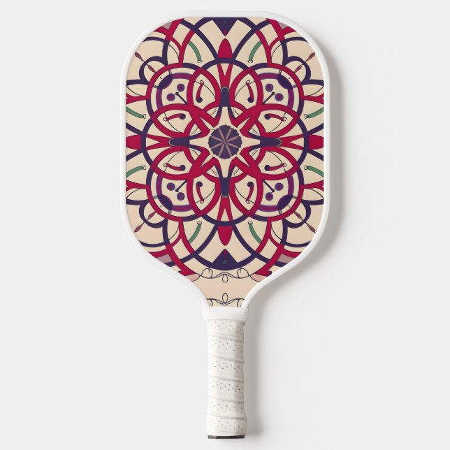 mosaic cercle, Mandala-Pattern Pickleball Paddle (Front)