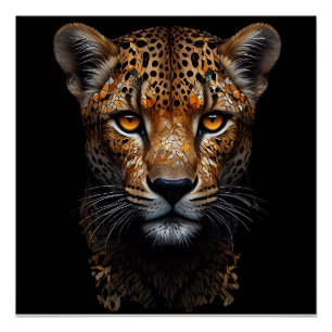 Mosaic Cheetah Portrait Poster