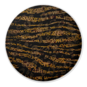 Mosaic Chic Elegant Safari Glam Jungle Print Ceramic Knob