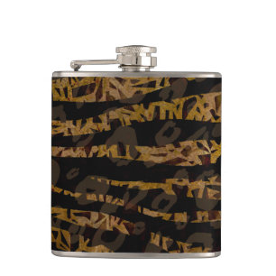Mosaic Chic Elegant Safari Glam Jungle Print Hip Flask