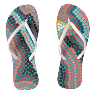 Mosaic Circles Flip Flops