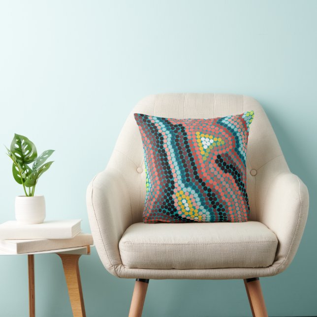 Mosaic Circles Throw Pillow (Chair)