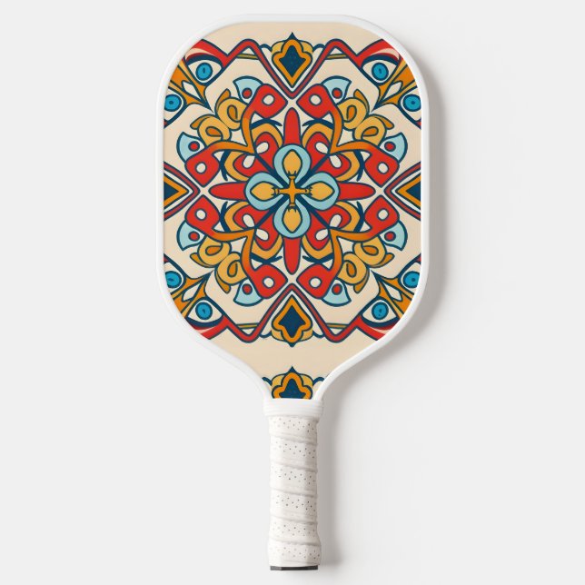 mosaic colore, Mandala-Pattern Pickleball Paddle (Front)