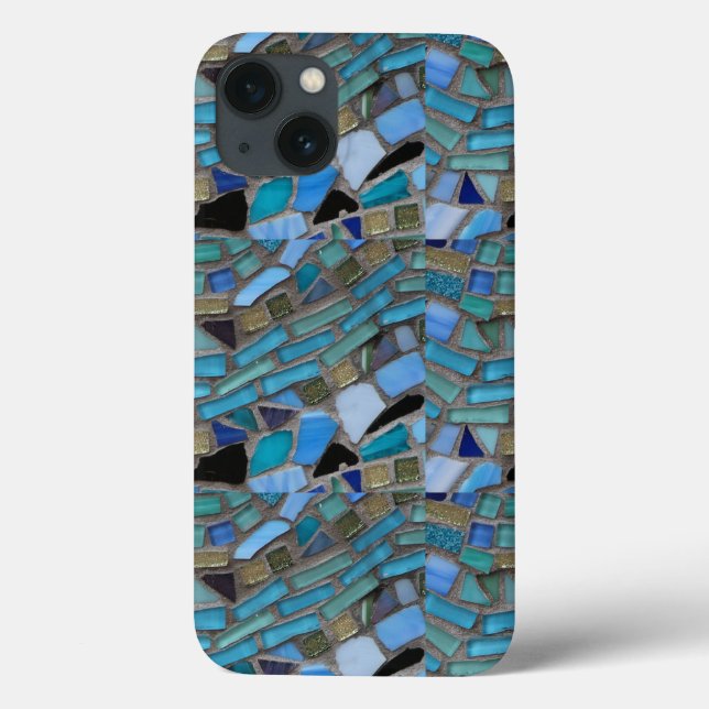 mosaic coloured glass stone art phone case (Back)