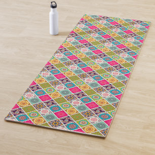 Mosaic colourful Moroccan vibrant energetic art Yoga Mat