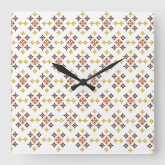 Mosaic Cross Pattern Square Wall Clock
