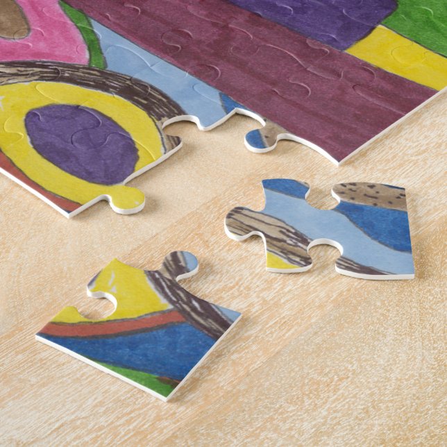 "Mosaic Cross Roads" Abstract Art Jigsaw Puzzle (Side)