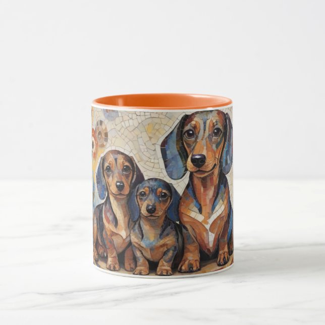Mosaic Dachshund Coffee Mug (Center)