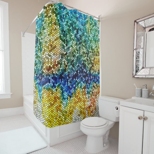 Mosaic Design 34 Green blue Orange (In Situ)