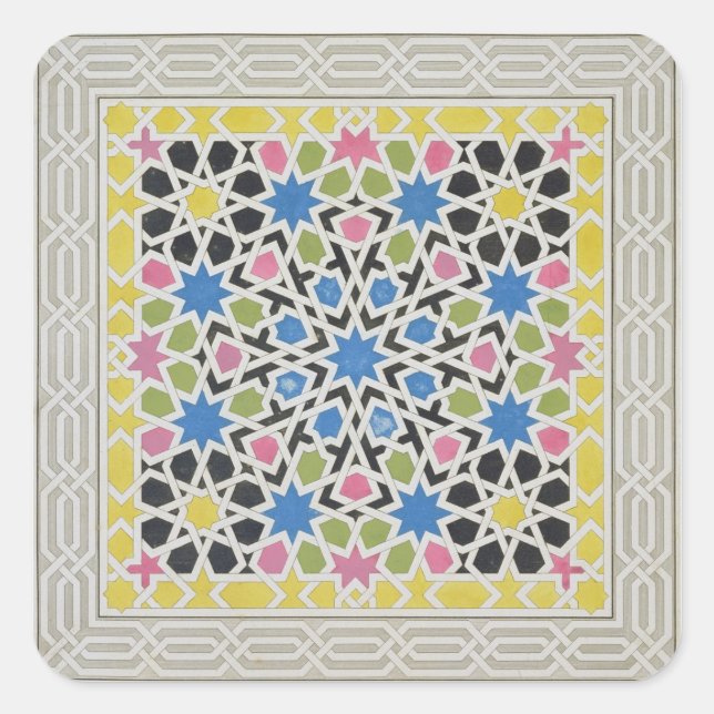 Mosaic design from the Alhambra, from 'The Arabian Square Sticker (Front)