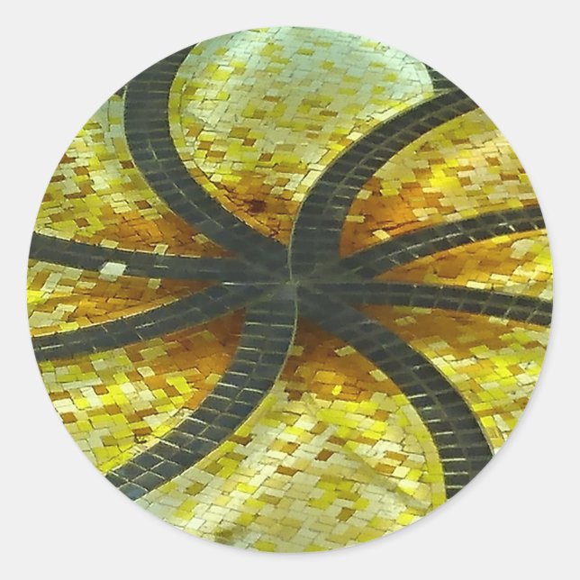 Mosaic Design  Round Sticker (Front)