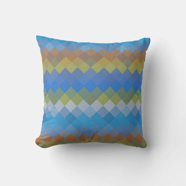 Mosaic Diamond Geometric Pattern #10 Throw Pillow (Front)