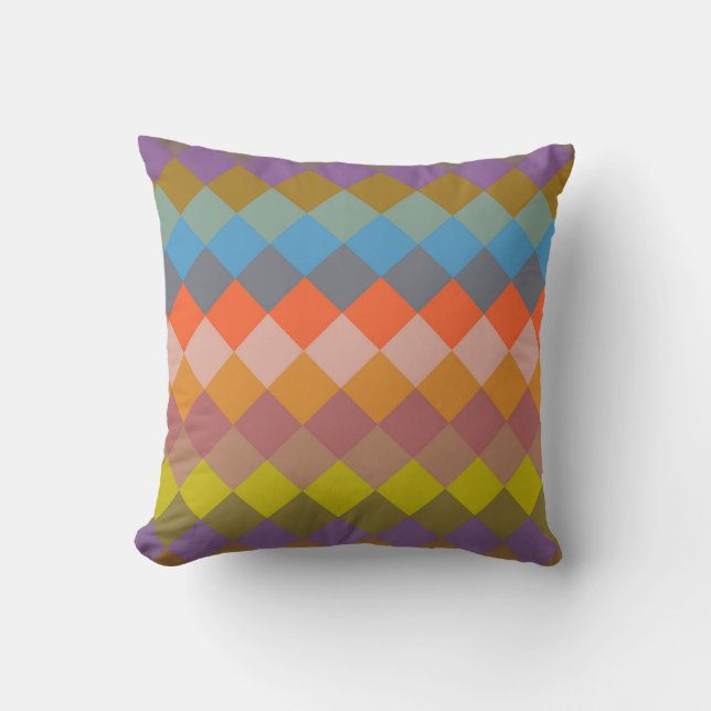 Mosaic Diamond Geometric Pattern #12 Throw Pillow (Front)