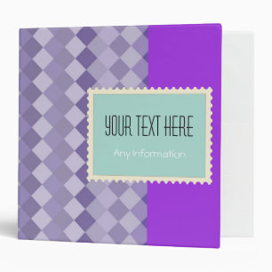 Mosaic Diamond   Plain Purple Background Binder