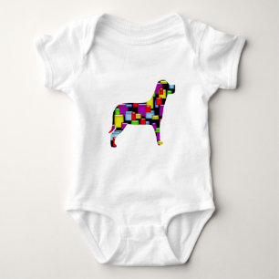mosaic dog baby bodysuit