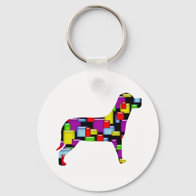 mosaic dog keychain (Front)