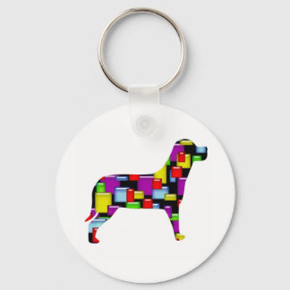 mosaic dog keychain