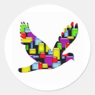mosaic dove classic round sticker
