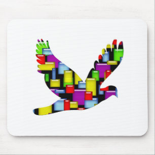 mosaic dove mouse pad