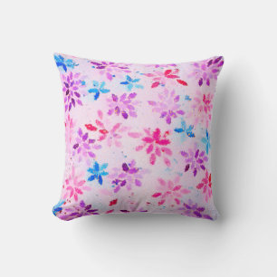 "Mosaic Dreams" Artistic Floral Abstract Throw Pillow