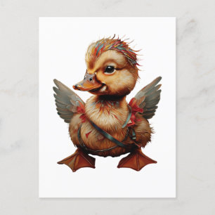 Mosaic Duckling Cupid Postcard
