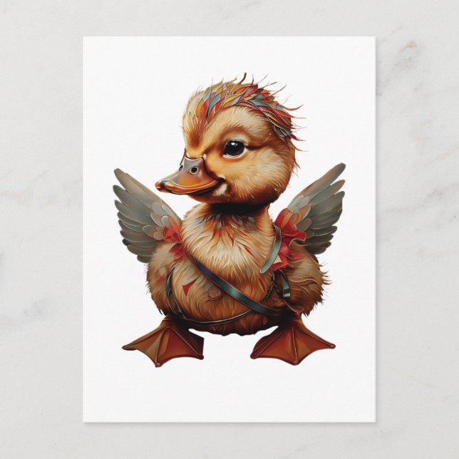 Mosaic Duckling Cupid Postcard (Front)