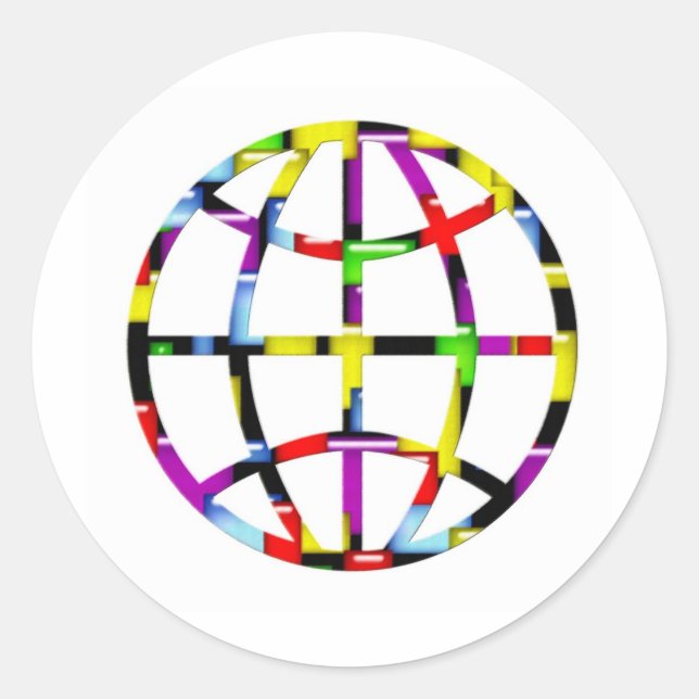 mosaic earth classic round sticker (Front)