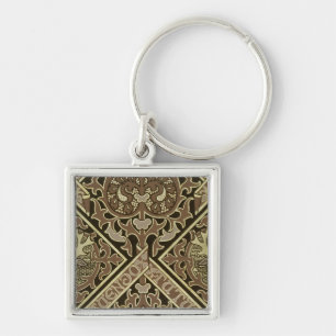 Mosaic ecclesiastical wallpaper design keychain