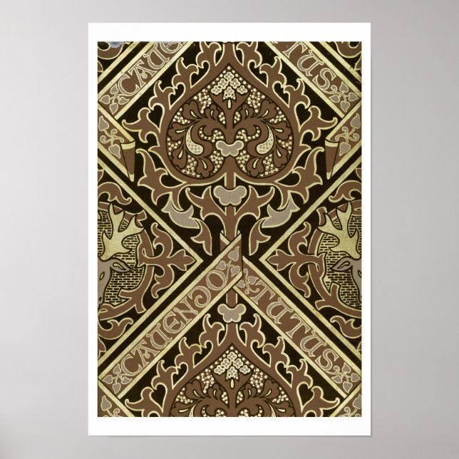 Mosaic ecclesiastical wallpaper design poster (Front)
