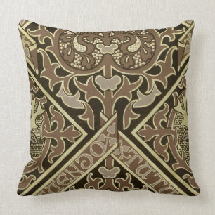 Mosaic ecclesiastical wallpaper design throw pillow