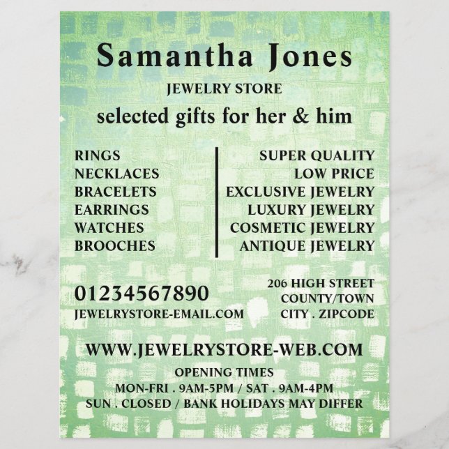 Mosaic Effect, Jewellery Store Flyer (Front)