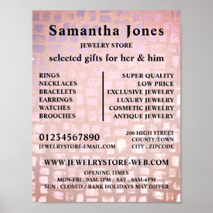 Mosaic Effect, Jewelry Store Advertising Poster