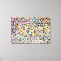 MOSAIC EFFET of chrysanthemum flowers on canvas 