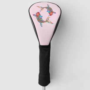 Mosaic Fish on Pink Golf Head Cover