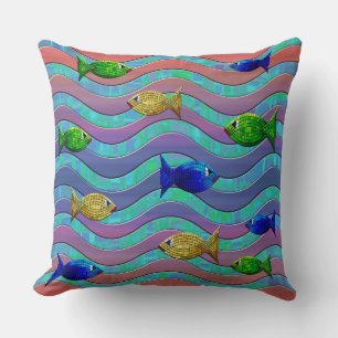 mosaic fish pillow
