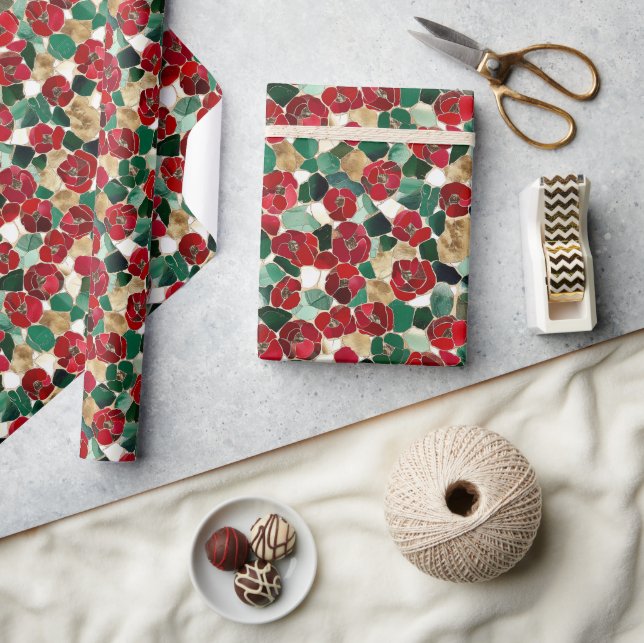 Mosaic Floral Gothic Thanksgiving Wrapping Paper (Crafts)