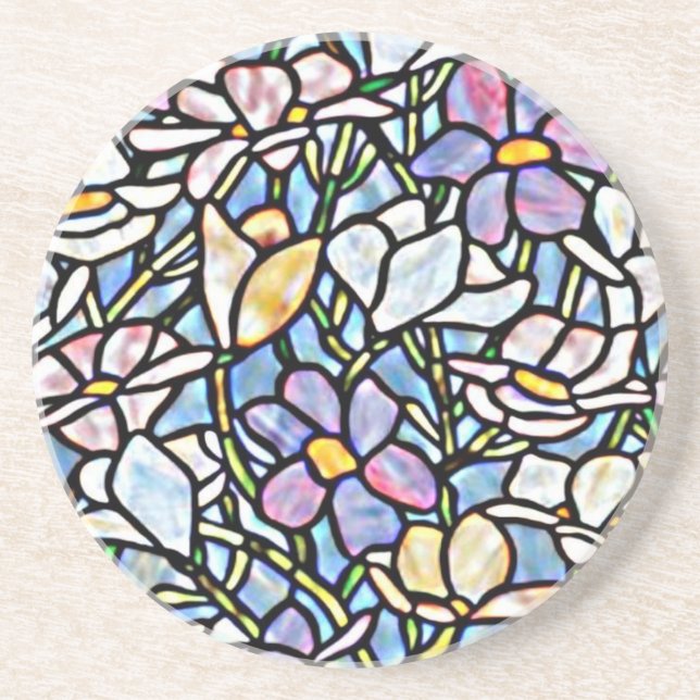 Mosaic Floral Tiles Coaster (Front)
