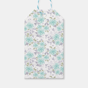 Mosaic, flowers gift tags
